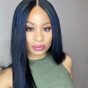 Ali Pearl x Sophiology Wig (previously platinum highlights) dyed BLUE